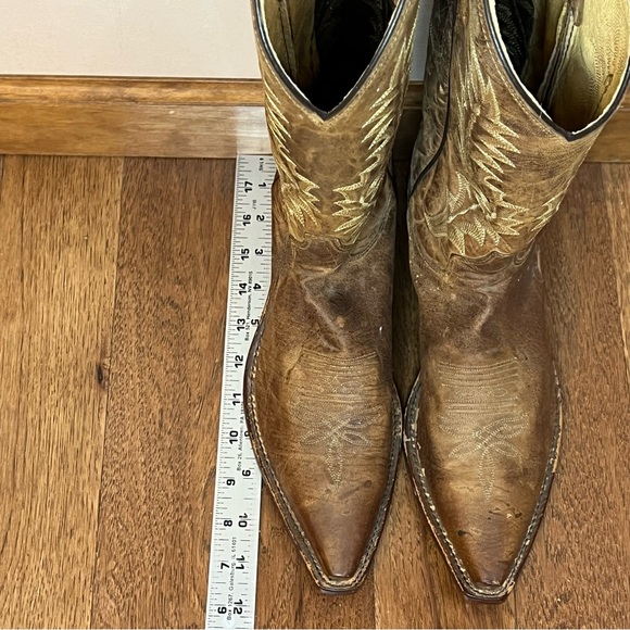 Tony Lama brown leather cowboy boots women’s 9 1/2 made in USA BT 3 - Picture 10 of 16